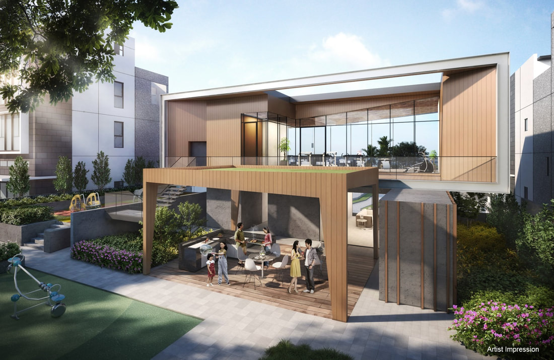 Artist's impression of the Earth Garden, clubhouse, indoor gym and barbecue area