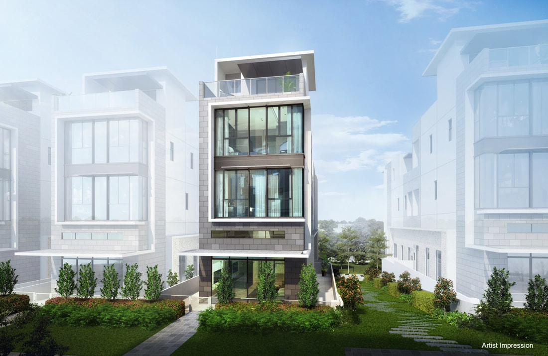 Artist's impression of a contemporary semi-detached Type B showflat residence at Belgravia Ace