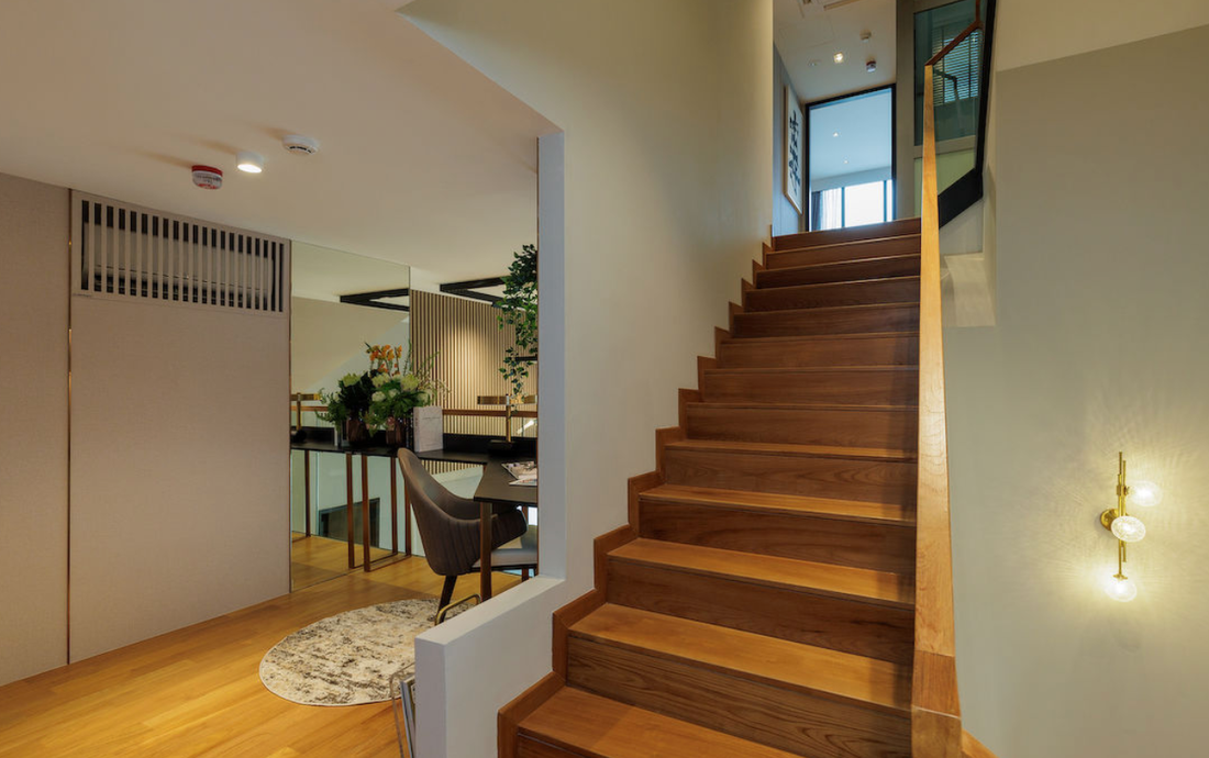 Furniture loft arranged as a study area
